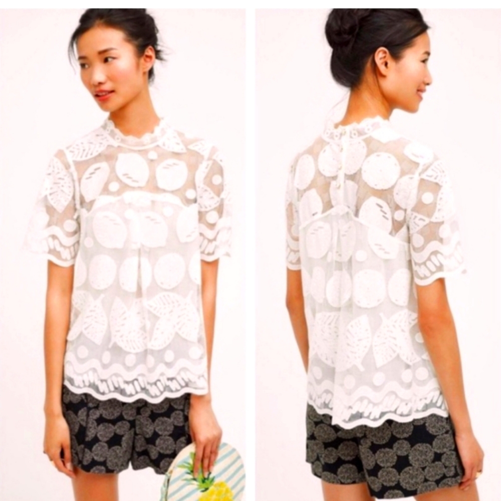 HD IN PARIS white lace top. Size US0